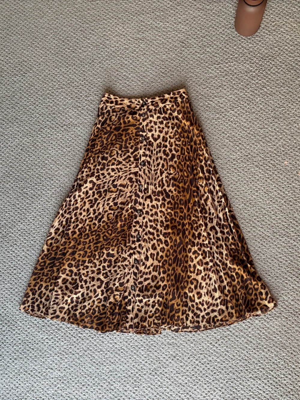 & Other Stories Pleated Leopard Maxi Skirt US 4 Xsmall XS Button-up - Picture 2 of 5